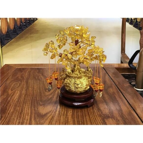 Feng Shui Yellow Crystal Tree/Yellow Crystal Money Tree and Yellow Crystal - Picture 5 of 6